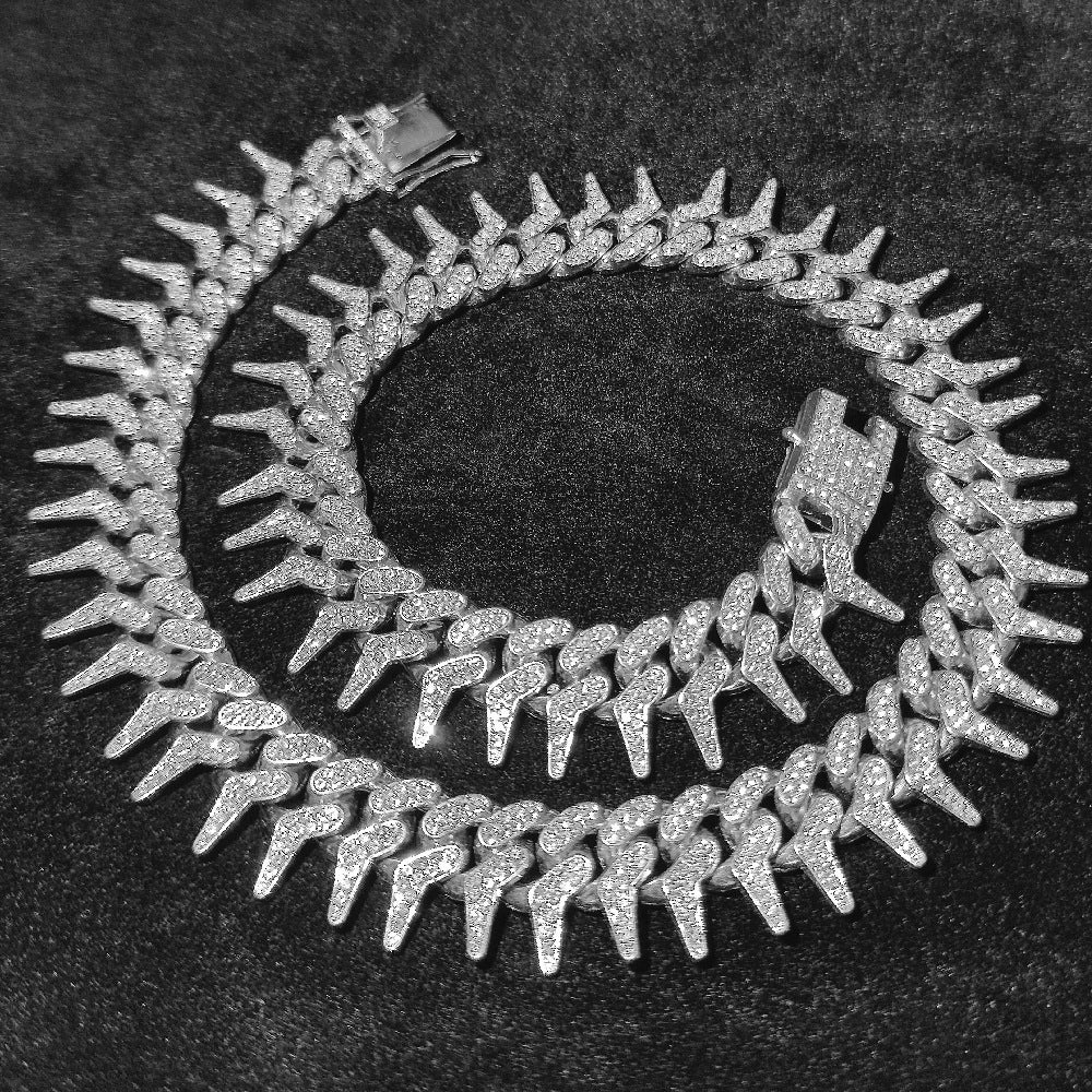 Grotesque Hip Hop Unilateral Jing Thorn Comb Shape Necklaces