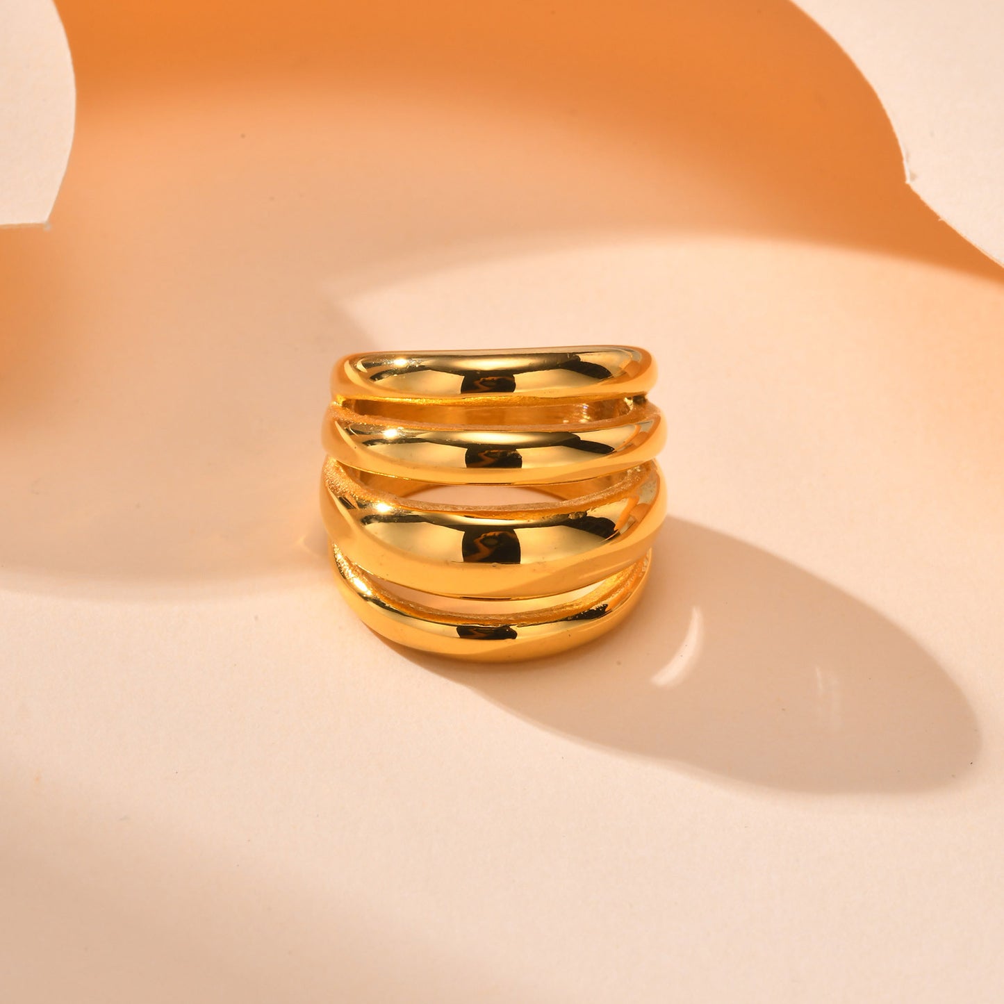 Women's Elegant Stainless Steel Gold French Vintage Style Rings