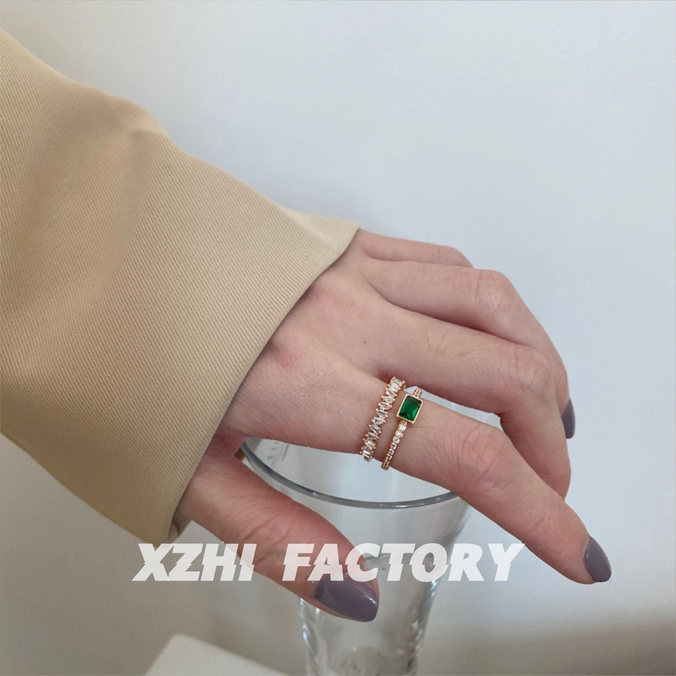 Super Shiny Light Luxury Full Zirconium Open Rings