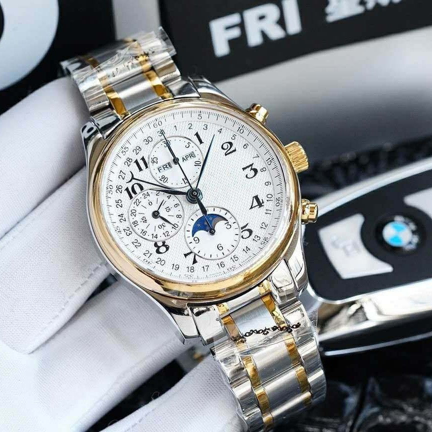 Men's Famous Master Moon Phase Stainless Steel Mechanical Watches