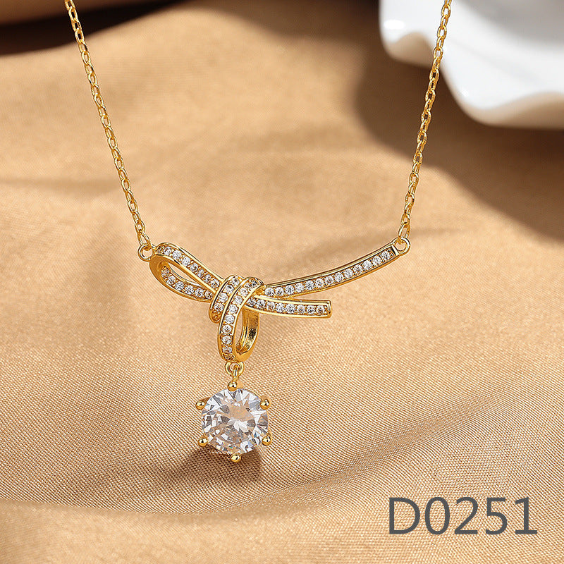 Women's Sweet Micro Inlaid Zircon Flower High-grade Necklaces