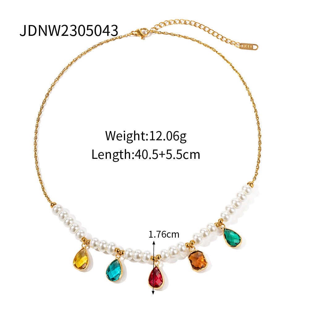 Ding Ornament Stainless Steel Pearl High-grade Clavicle Chain Necklaces