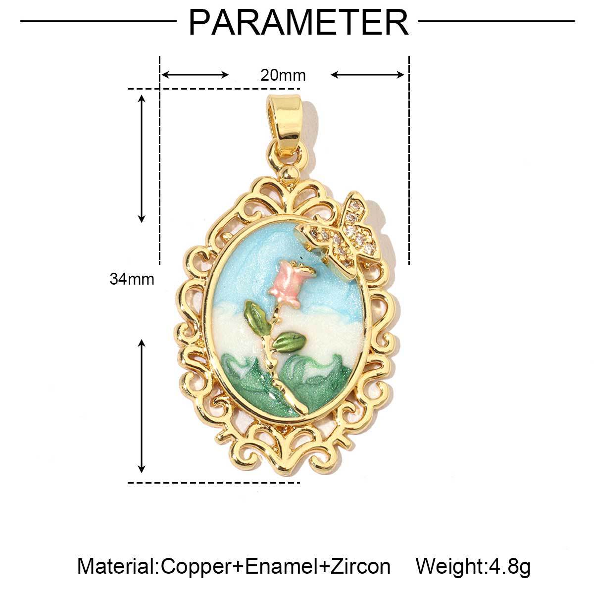 Pearl Gold Copper Zircon Jardin Monet Pendants