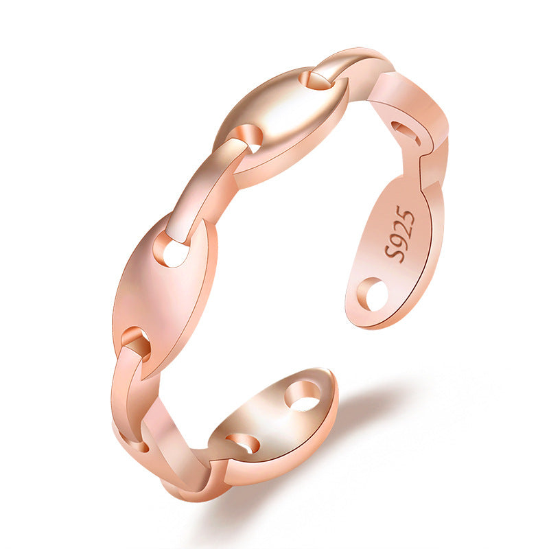 Women's Chain Twist Simple Woven Open Trendy Rings