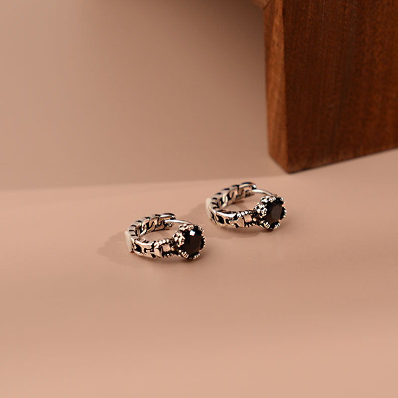 Retro High-grade Thai Sier Summer Ear Earrings