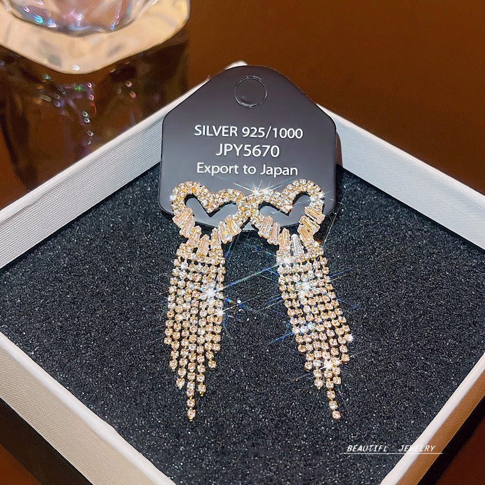 Women's Zircon Tassel High-grade Light Luxury Delicate Earrings