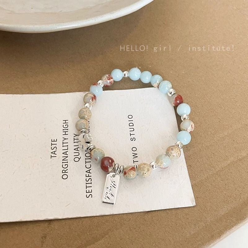 Contrast Color Stone Beaded Female Summer Niche Design Bracelets