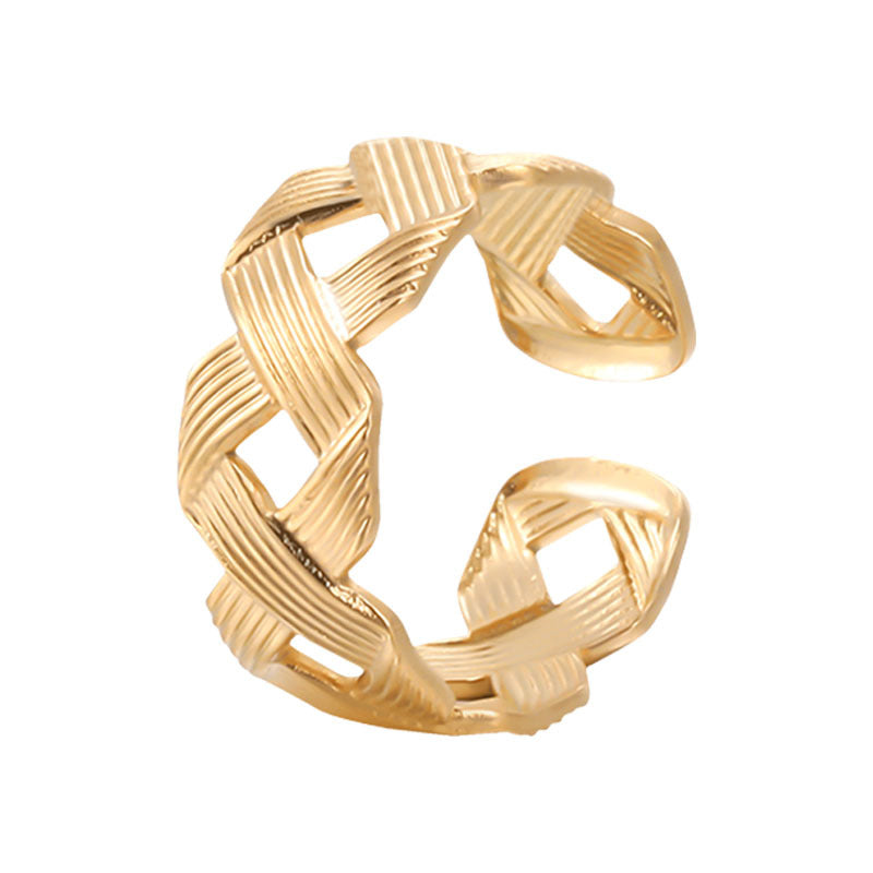 Women's Stainless Steel Simple Advanced Titanium Open Adjustable Cold Wind Rings