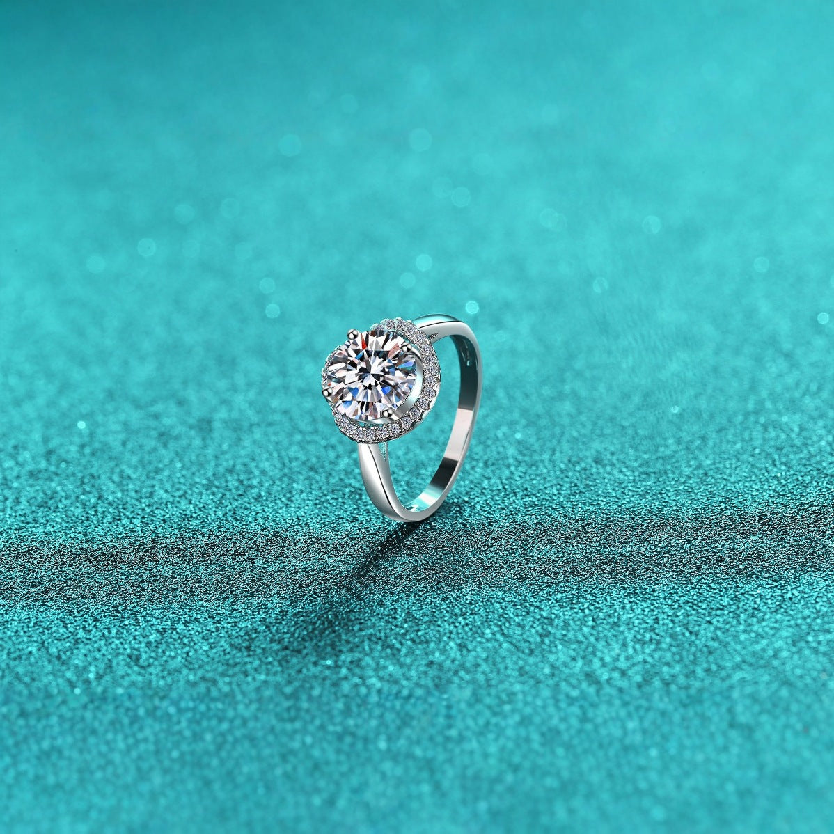 Sterling Sier Moissanite Karat Female White Gold Plated Starry Rings
