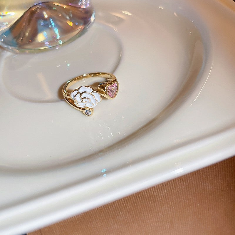 Pearl Zircon Letter Open Special Interest Light Rings