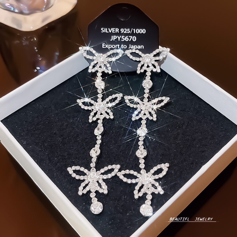Women's Zircon Tassel High-grade Light Luxury Delicate Earrings