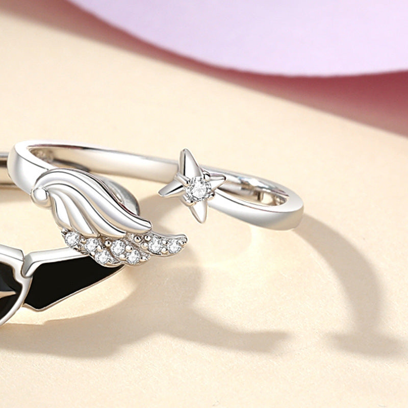 Feather Open Valentine's Day Gift Korean Epoxy Rings
