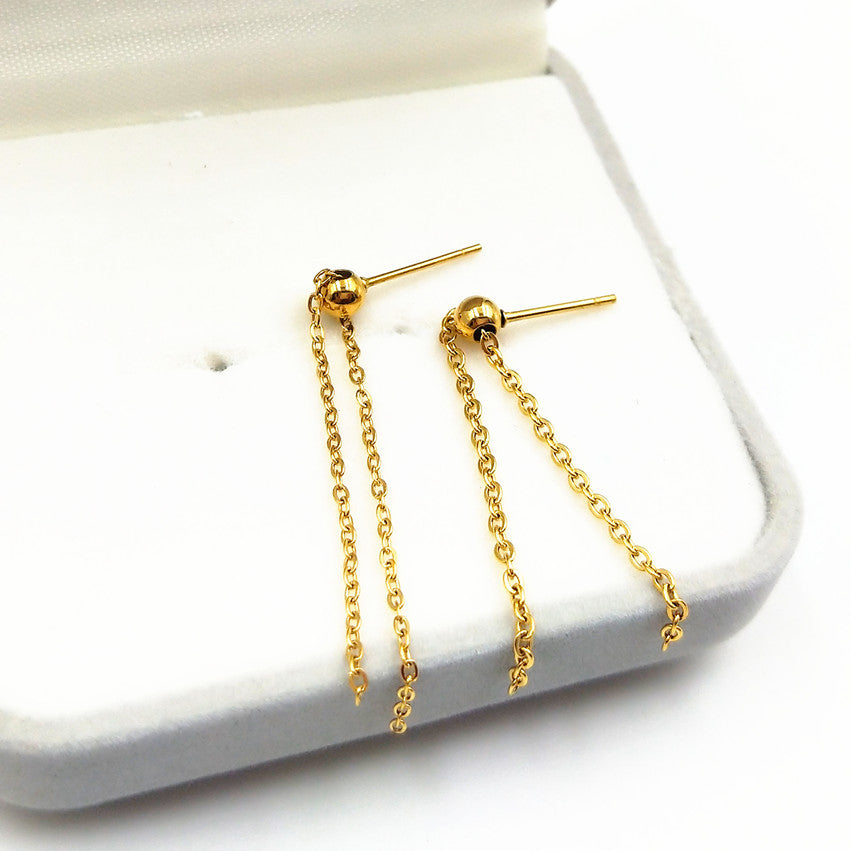 Style Titanium Steel Silicone Vacuum Gold-plated Ornament Accessories Earrings