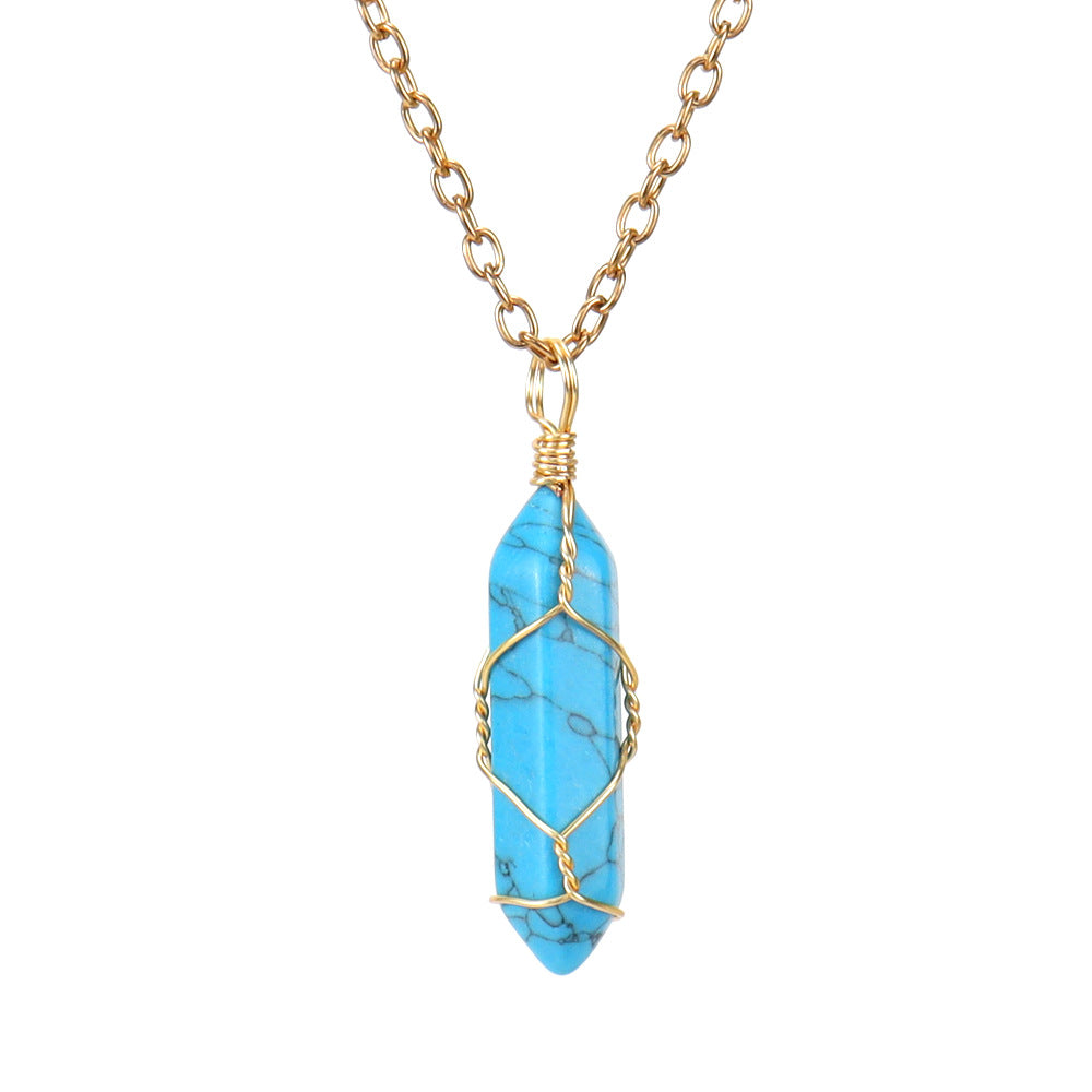Handmade Winding Natural Stone Crystal Agate Necklaces