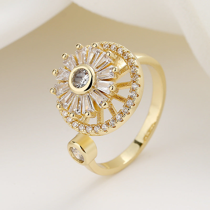 Female Rotating Clover Niche Opening Adjustable Rings