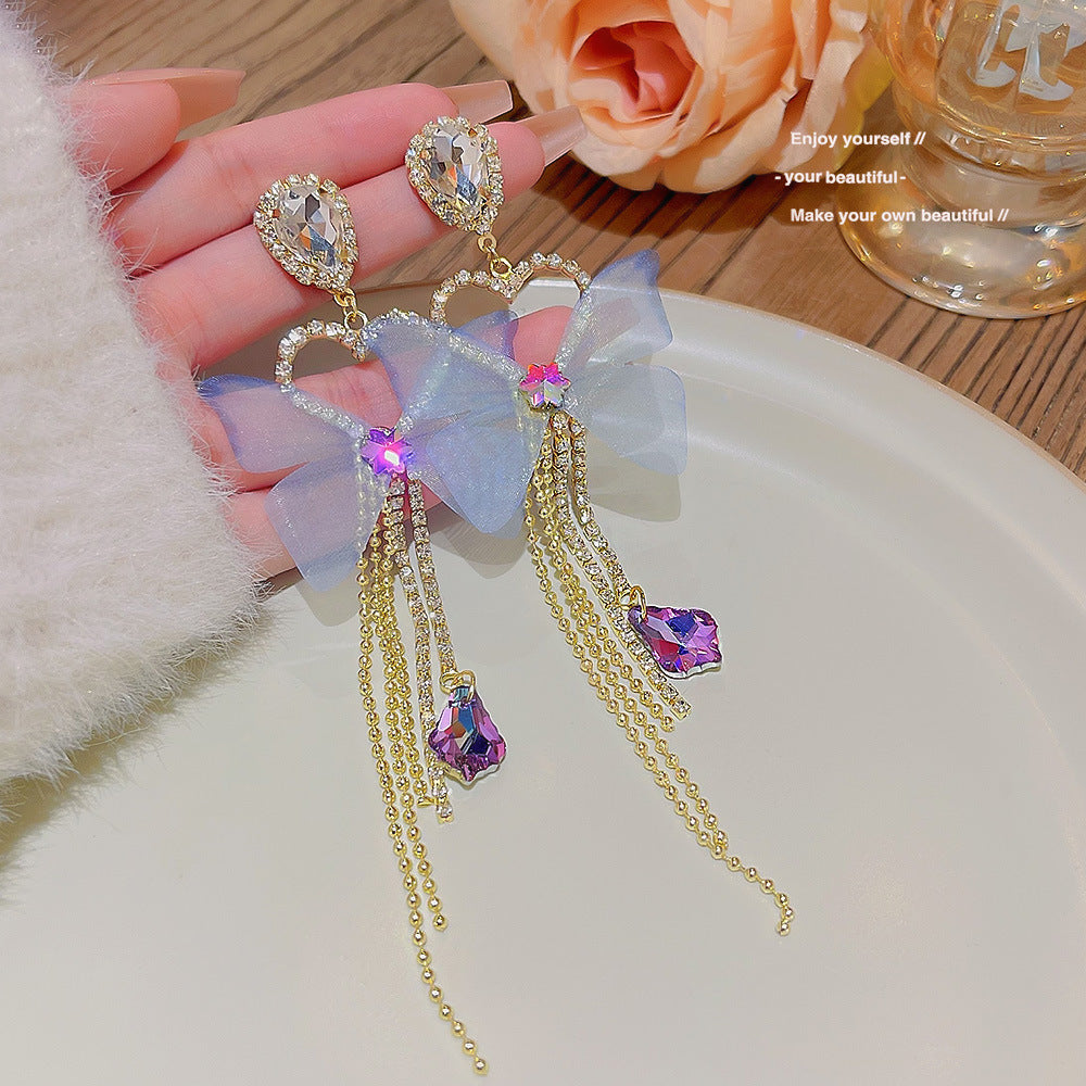 Women's Zircon Tassel High-grade Light Luxury Delicate Earrings