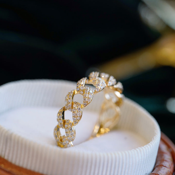 Women's High-grade Light Luxury Sterling Sier Design Chain Rings