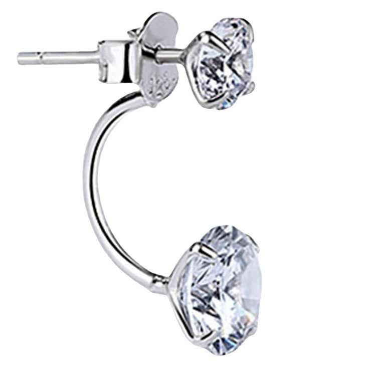 Women's Sier Ornament Diamond Zircon Fashionable Valentine's Earrings