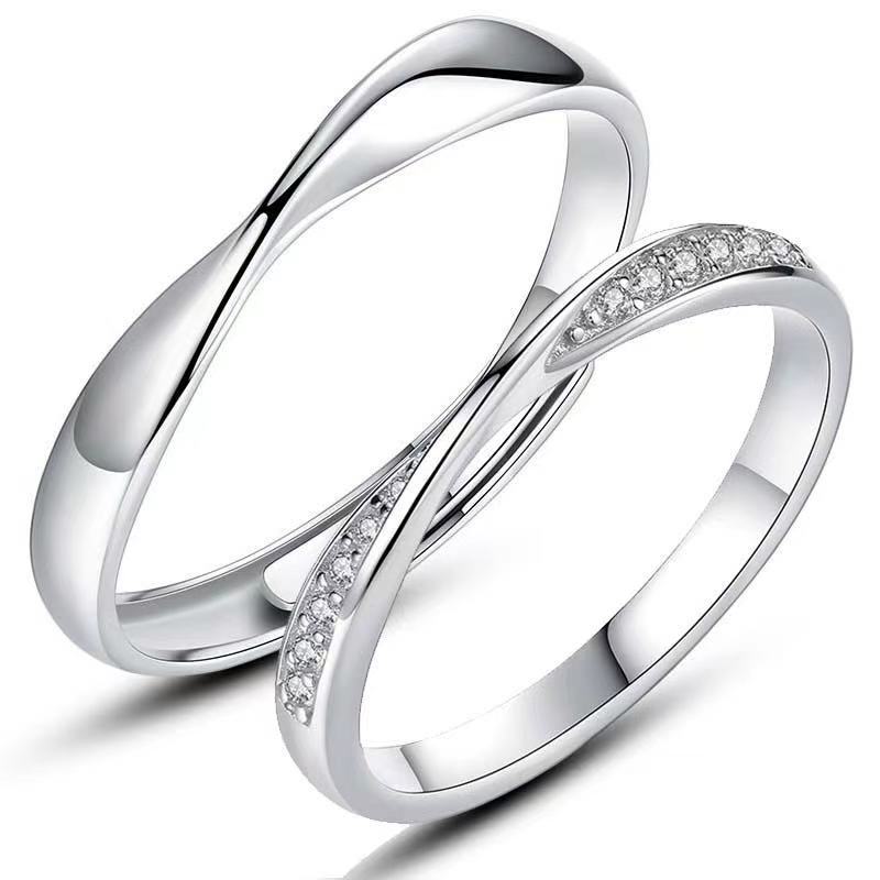 Women's & Men's Couple Fashionable Temperamental Style Inlaid Zircon Rings