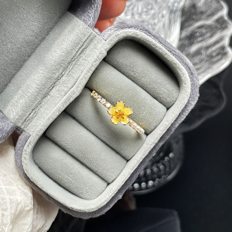 Vintage Open Female Niche Butterfly Flower Rings