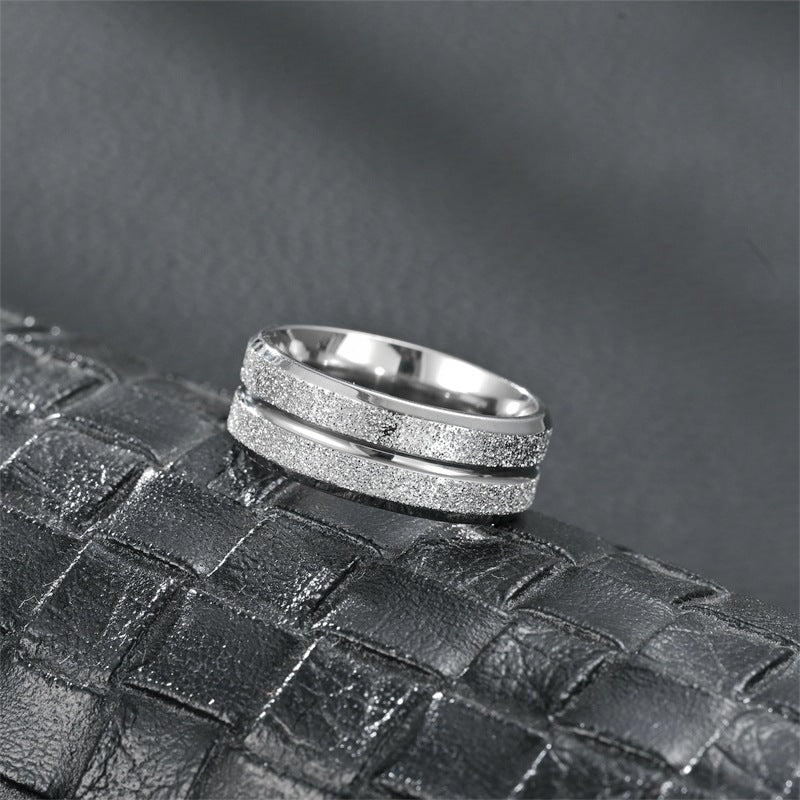 Titanium Steel Frosted Couple Classic Fashion Valentine's Day Rings