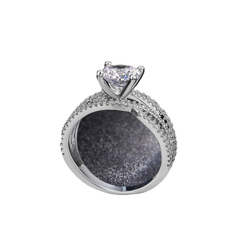 Women's Fashion Diamond Classic White Gold Plated Wedding Rings