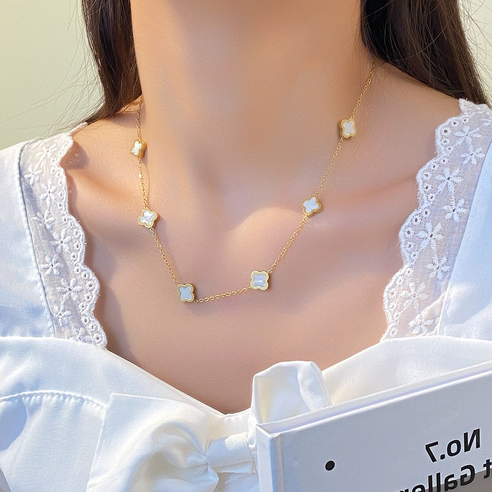 Flower Titanium Steel Female Summer Wild Necklaces