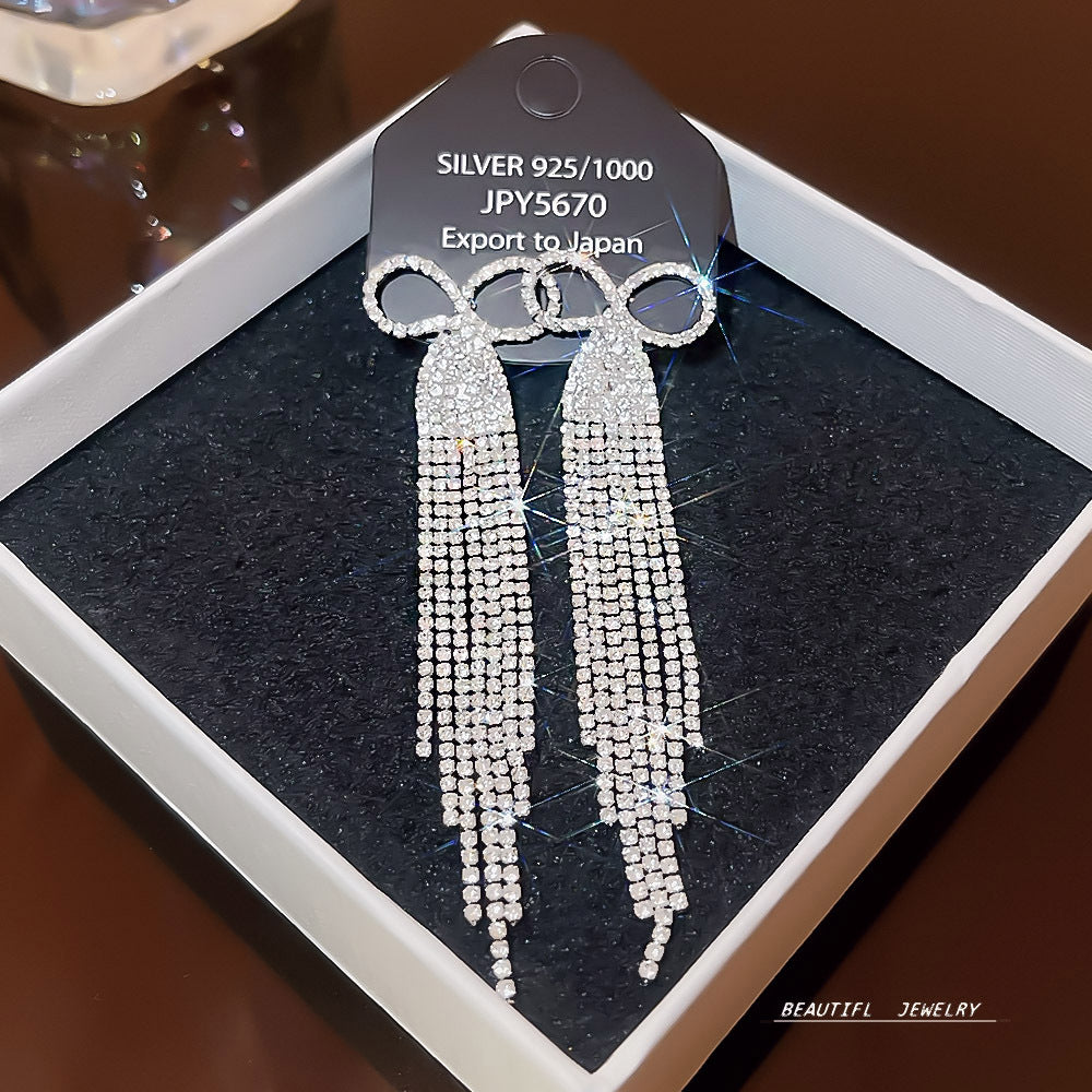 Women's Zircon Tassel High-grade Light Luxury Delicate Earrings