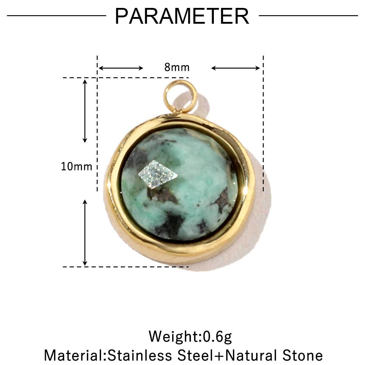 Women's Sun Natural Stone Titanium Steel Gold White Shell Pendants