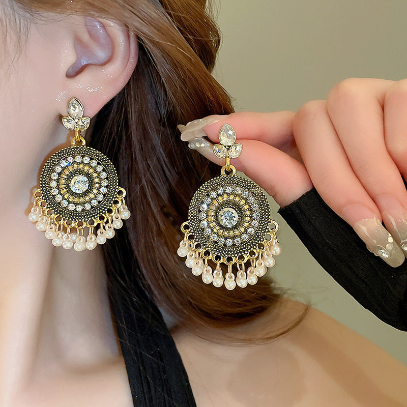 Sier Needle Ethnic Style Artificial Crystal Rings