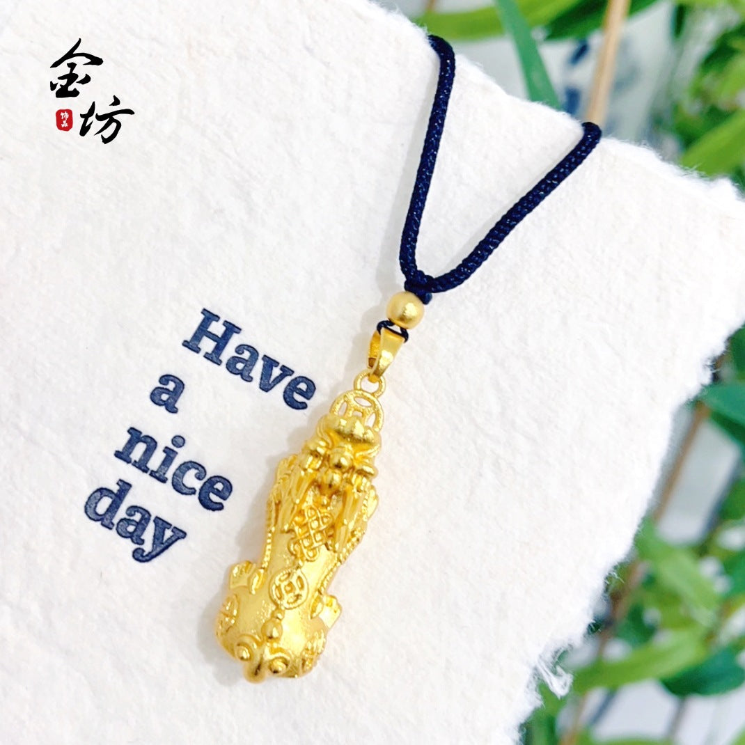 Ancient Law Alluvial Gold Pi National Trendy Style Lucky Pendants