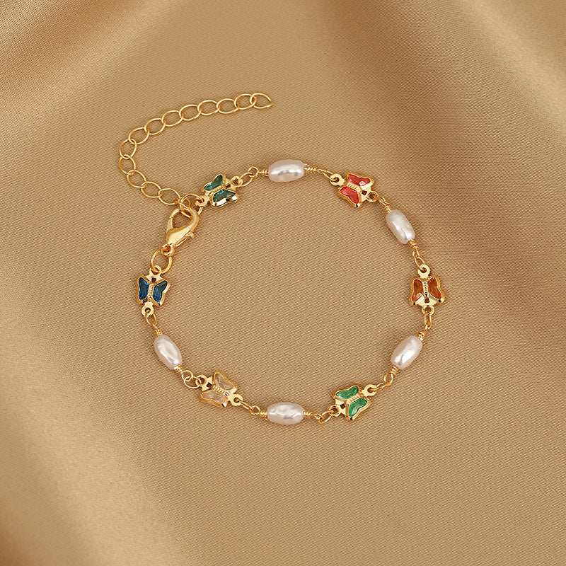 Women's Summer Candy Color Glass Drill Beaded Bracelets