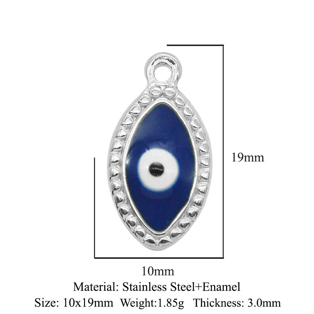 Stainless Steel Peach Heart Oval Water Drop Eyes Pendants