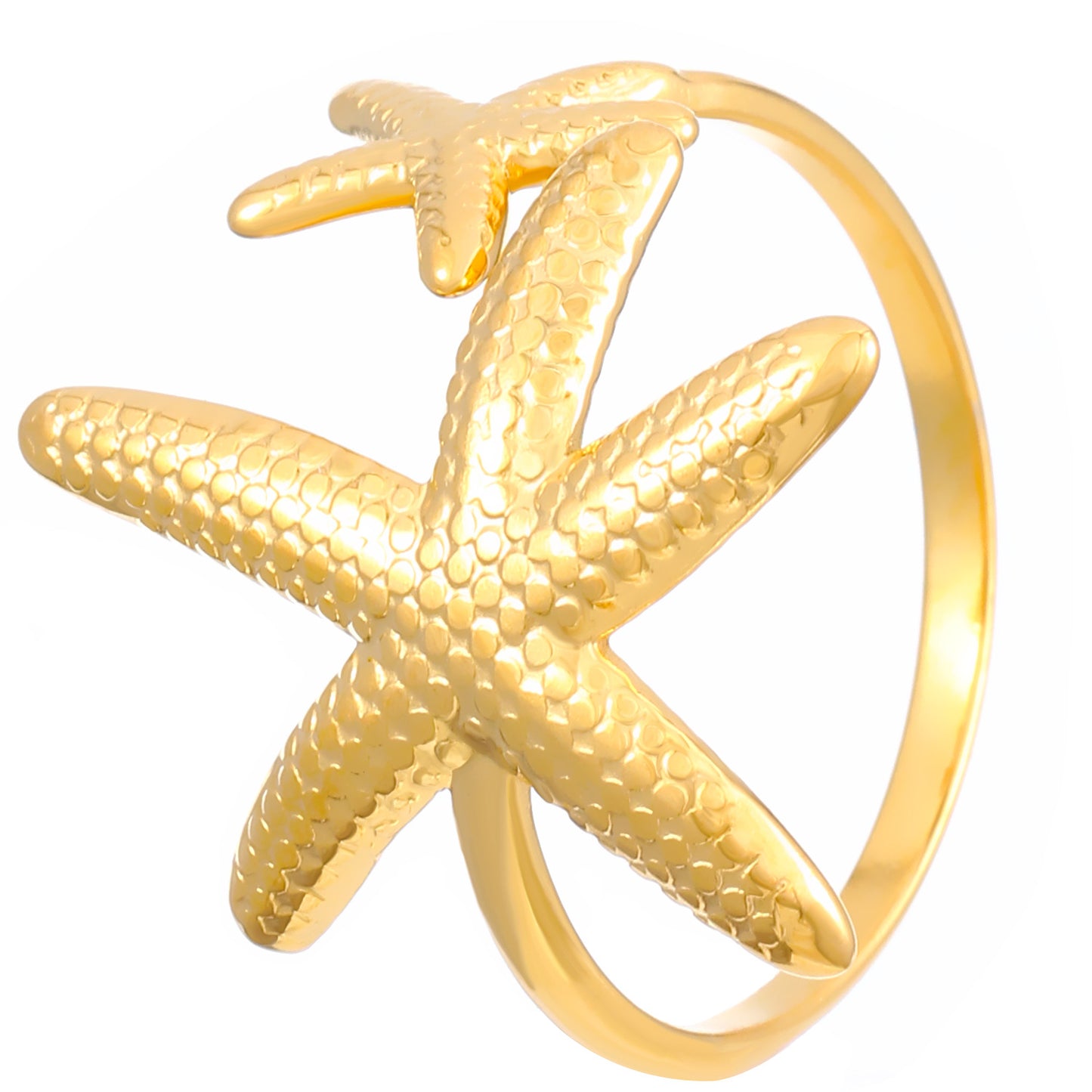Female Starfish Sea Shell Ginkgo Leaf Ocean Rings