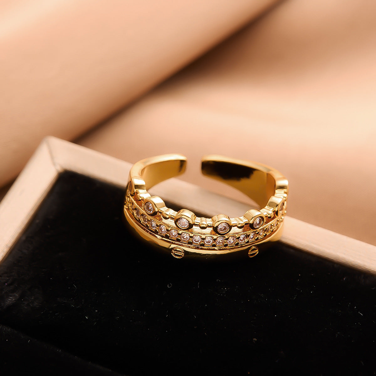 Real Gold Plated Copper Female Niche Rings