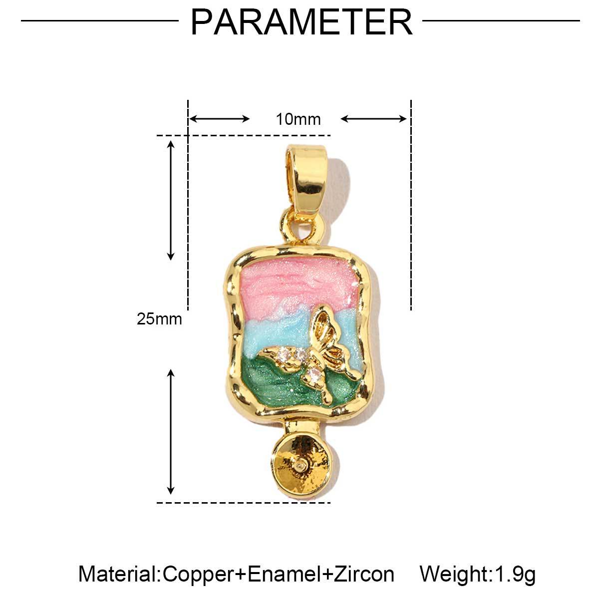 Pearl Gold Copper Zircon Jardin Monet Pendants