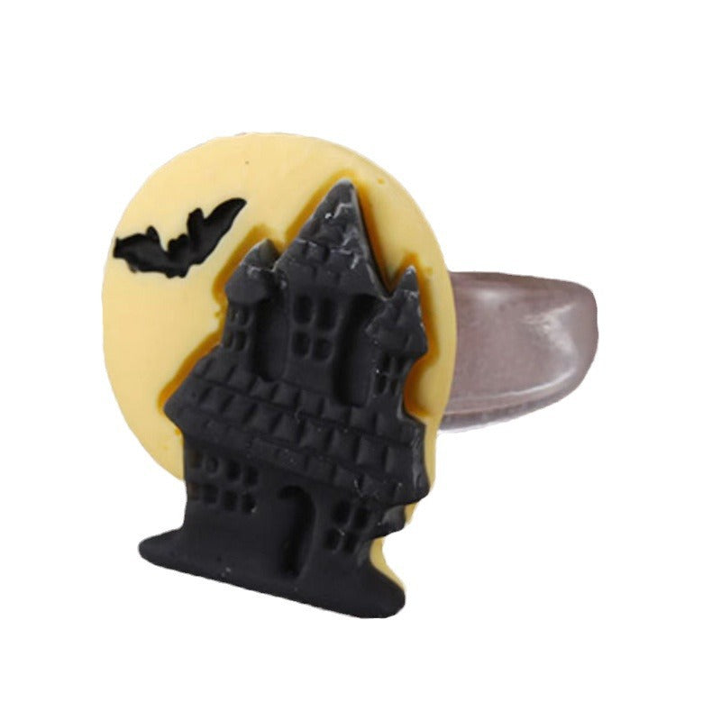 Creative Halloween Series Resin Cartoon Pumpkin Rings