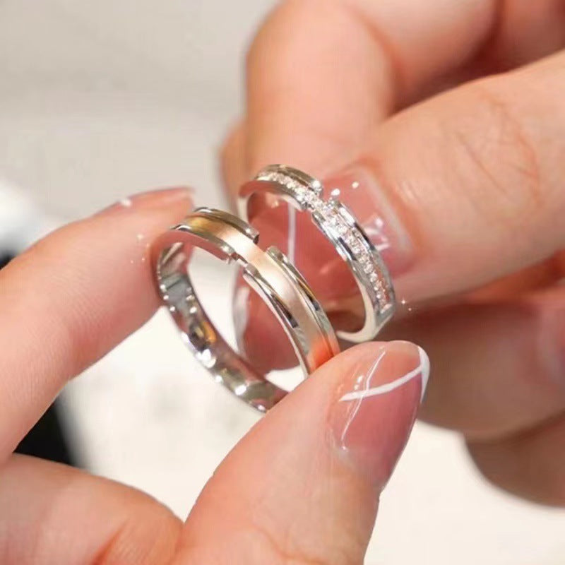 Women's & Men's With White Dews Sterling Sier One Rings
