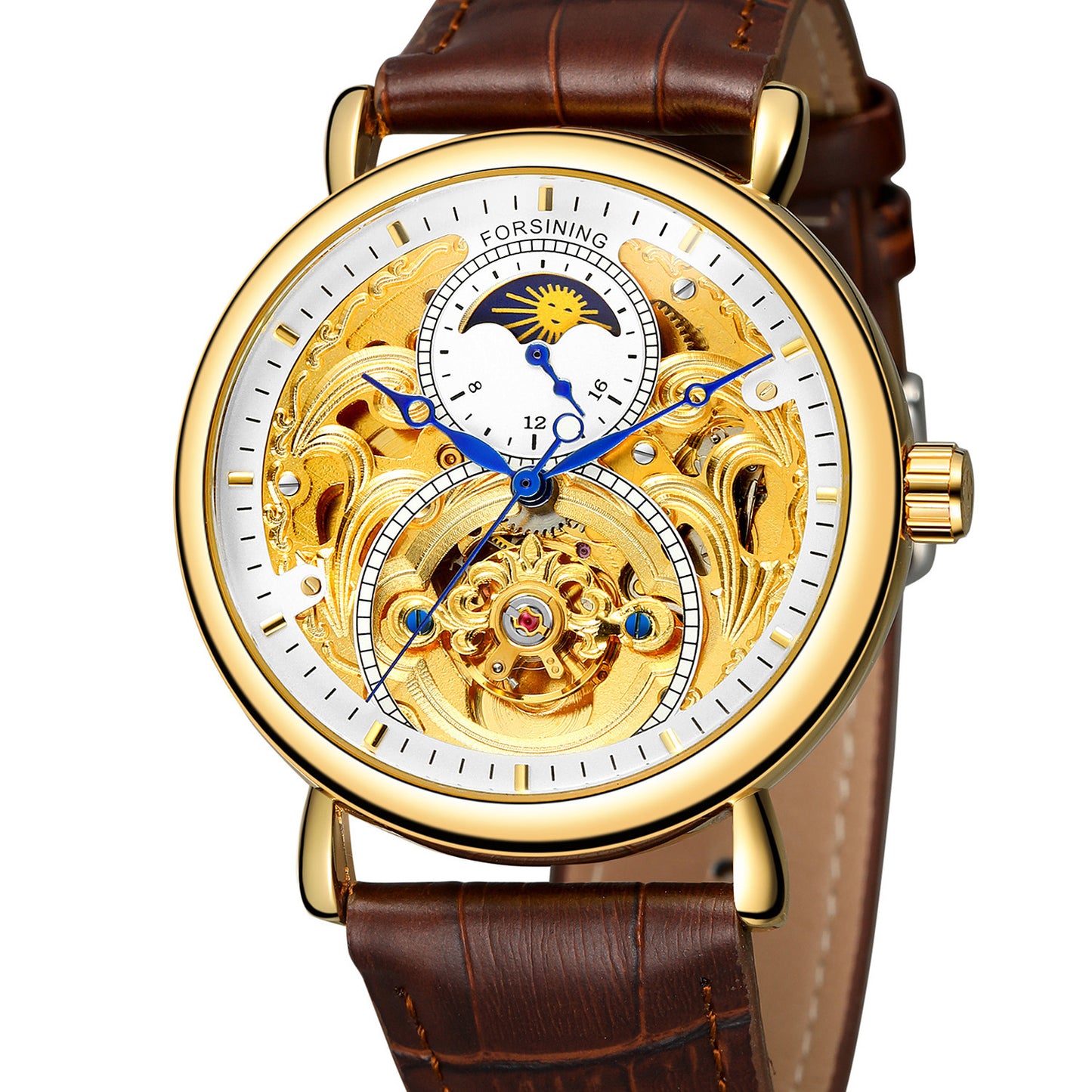 Men's Fashion Transparent Bottom Automatic Watch Casual Mechanical Watches