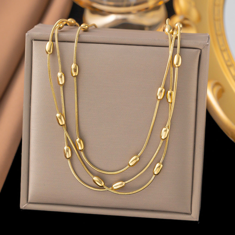 Interest Light Luxury Versatile Bean Cold Style Necklaces