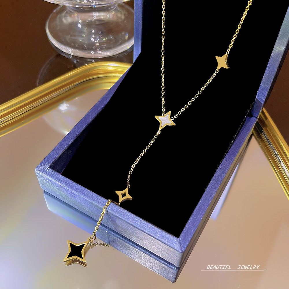 Women's Bow Zircon Clavicle Chain Titanium Steel Necklaces