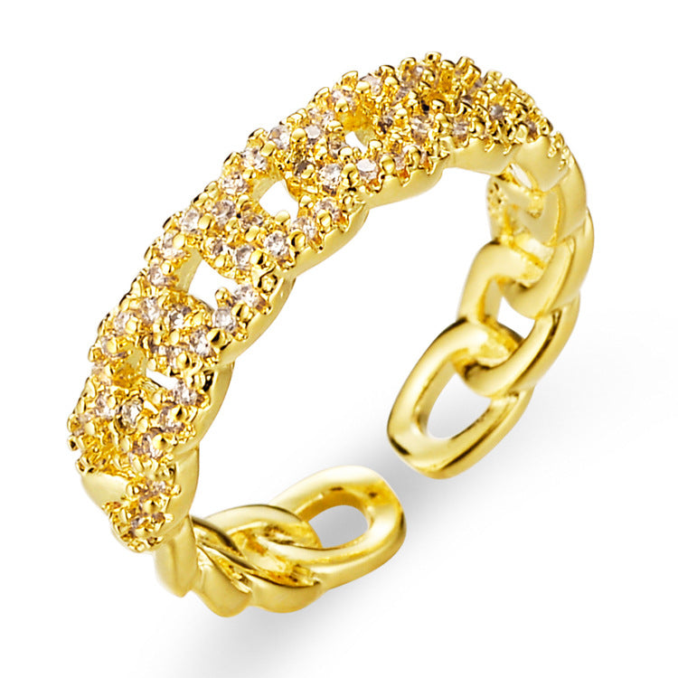 Personality Trendy Female Design Light Luxury Cold Style Open Rings
