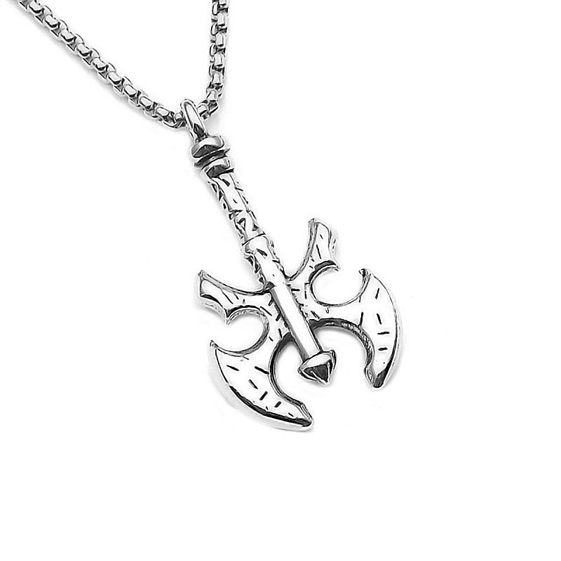 Men's Vintage Cross Ghost Head Titanium Fashion Necklaces
