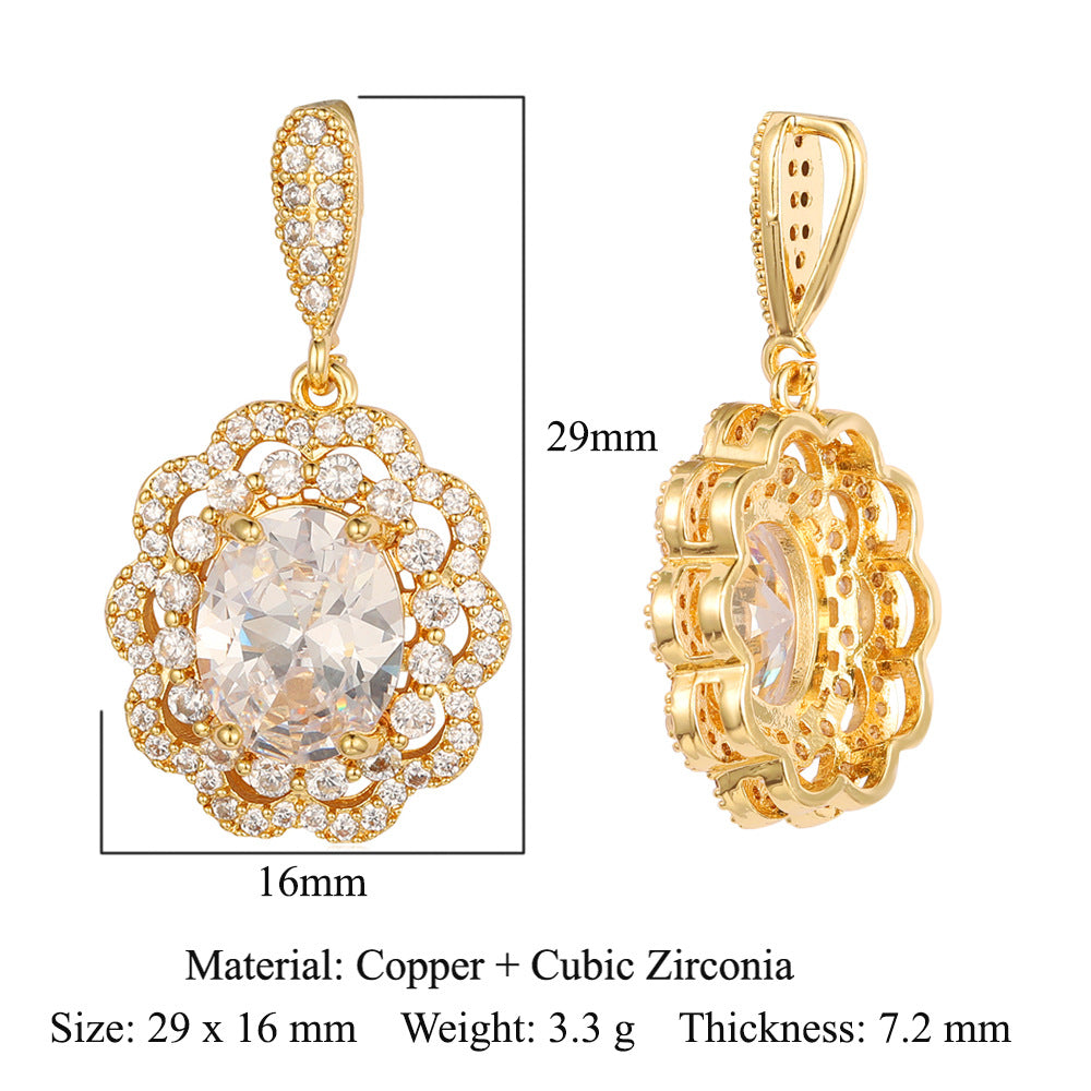 Cut Zircon Vintage Water Drop Oval Necklaces