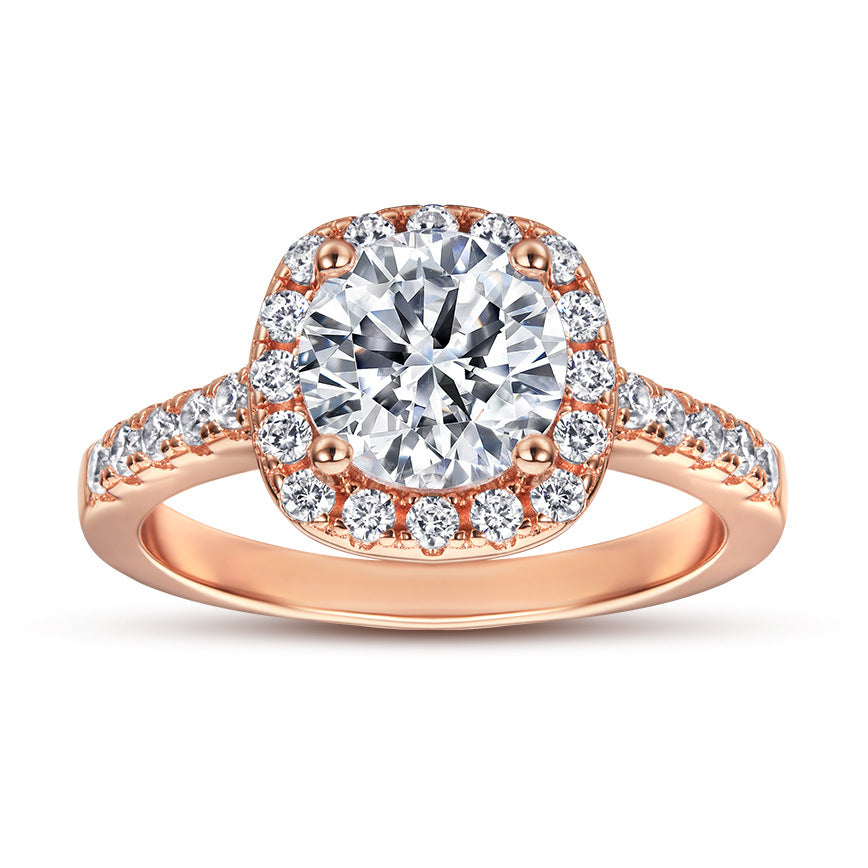 Women's Sterling Sier For Zircon Set Engagement Rings