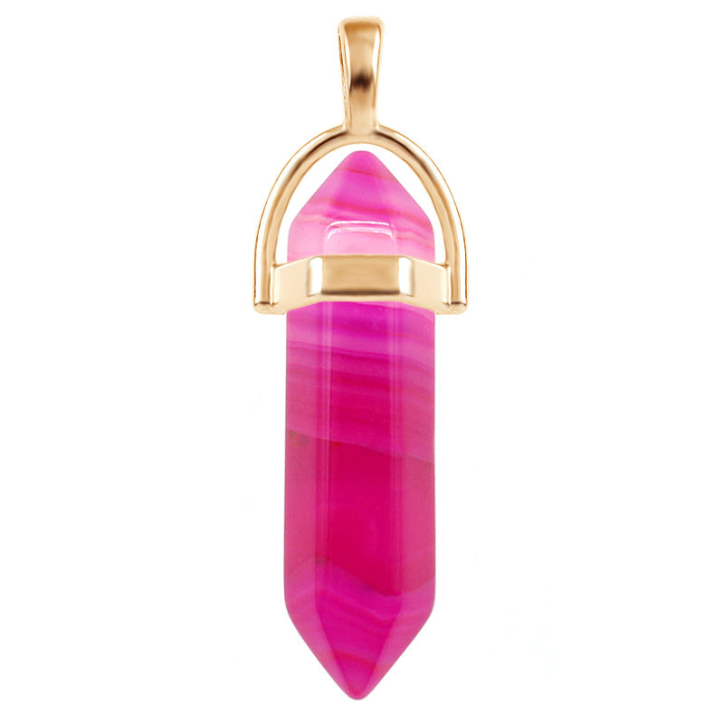 Crystal Hexagon Prism Hexagonal Column Natural Necklaces