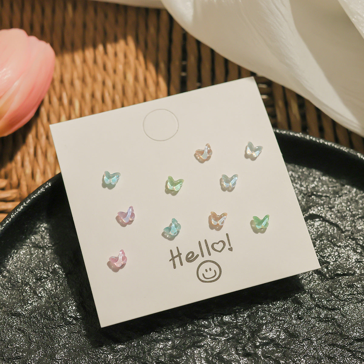Super Shiny Laser Colorful Small Ear Rings