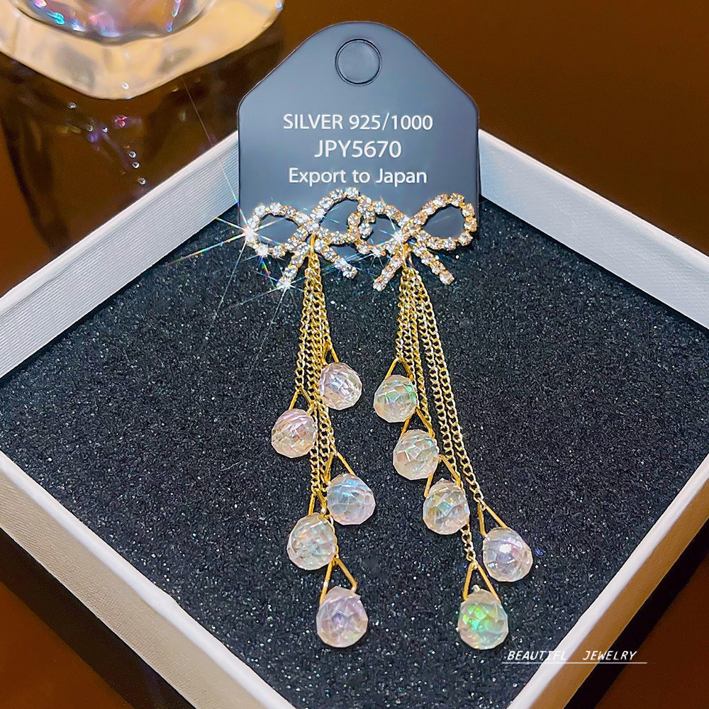 Women's Zircon Tassel High-grade Light Luxury Delicate Earrings