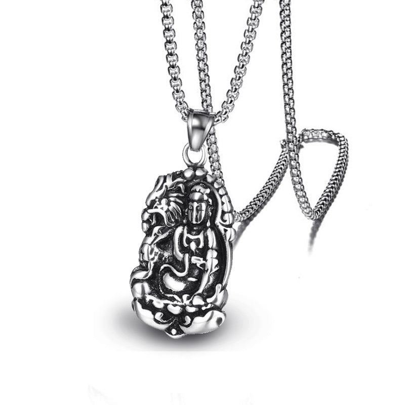 Men's Style Eagle Personality Titanium Steel Retro Necklaces
