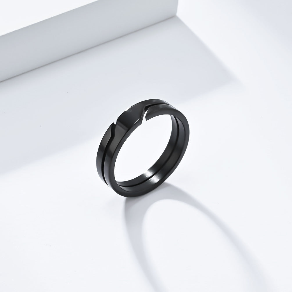Women's & Men's Unisex Style Air Leakage Titanium Steel Niche Personality Rings